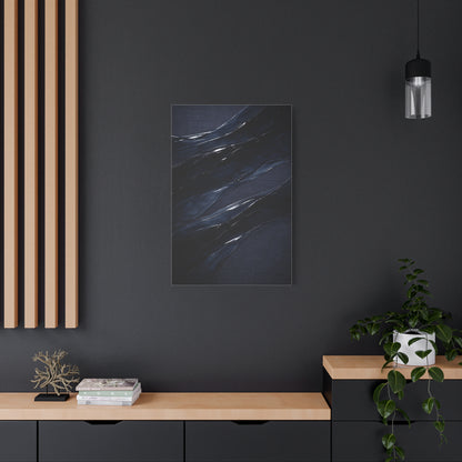 Fluid Navy Wave Abstraction Wall Art & Canvas Print
