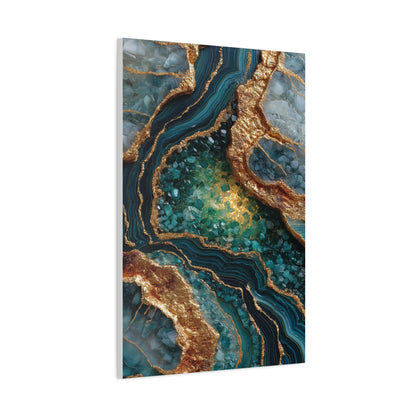 Emerald Gold Geode Abstract Wall Art & Canvas Print