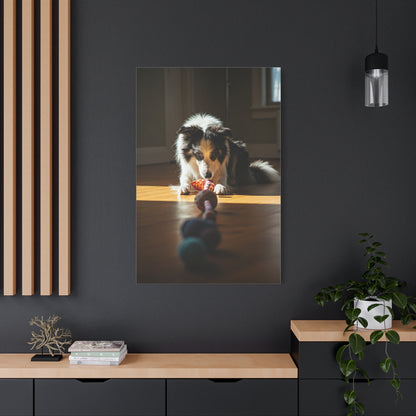 Sunlit Playtime Pup Wall Art & Canvas Print