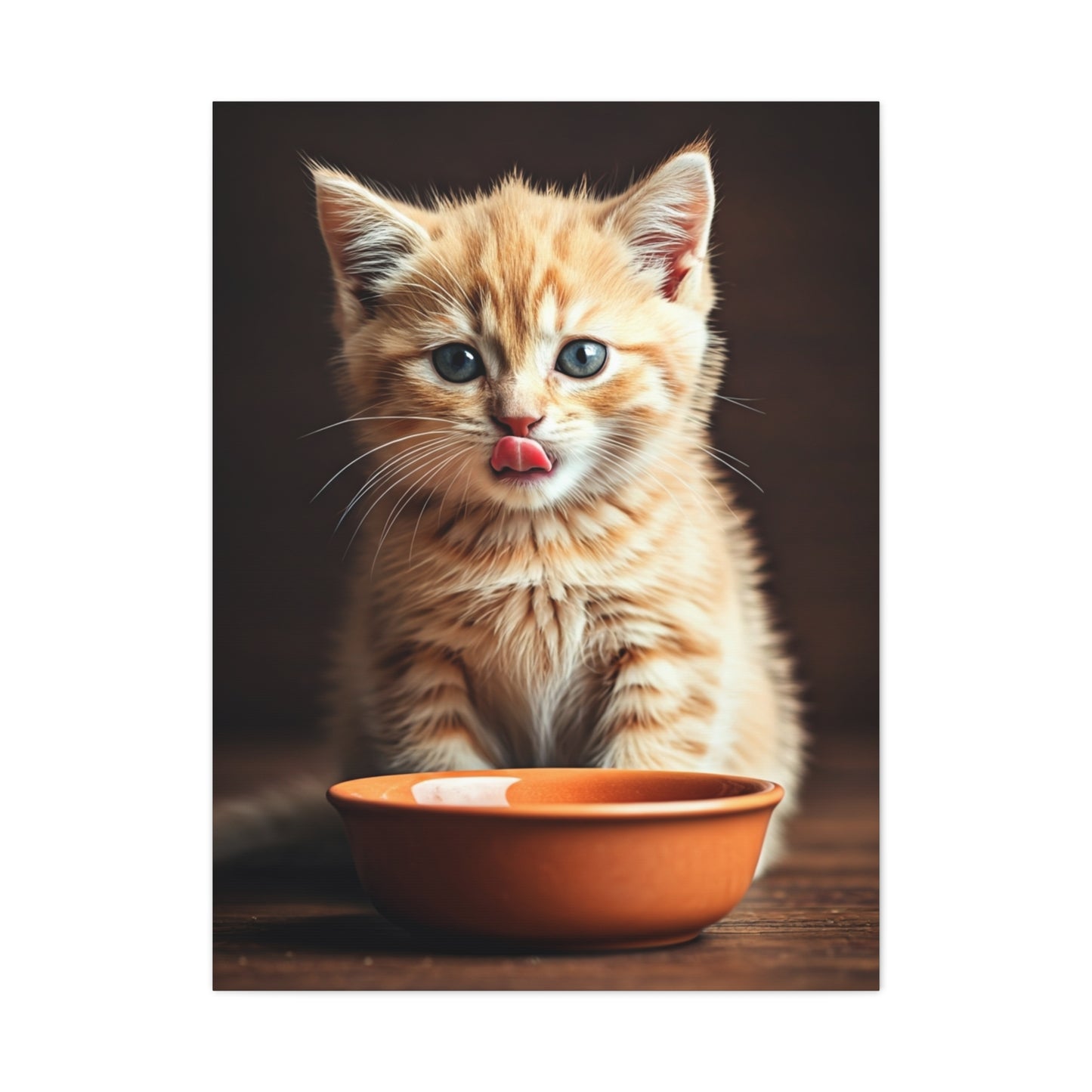 Hungry Kitten Moment Wall Art & Canvas Prints
