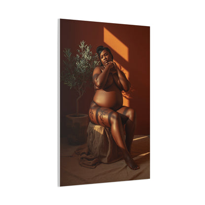 Body Positive Seated Figure Study Wall Art & Canvas Print