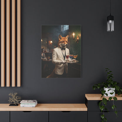 Fox Butler Cocktail Service Portrait Wall Art & Canvas Print