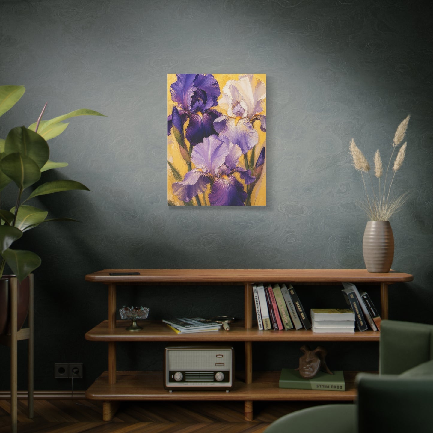 Iris Floral Impasto Painting Wall Art & Canvas Print