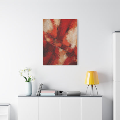 Textured Red Cross Pattern Abstraction Wall Art & Canvas Print