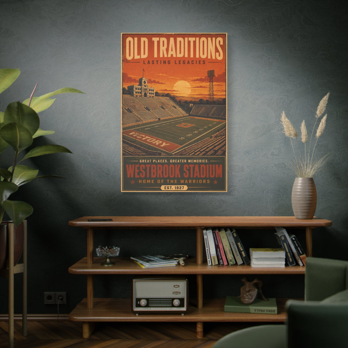 Westbrook Stadium Vintage Legacy Sports Wall Art & Canvas Print
