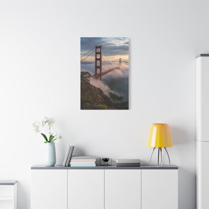 Golden Gate Bridge Through Morning Fog Wall Art & Canvas Print