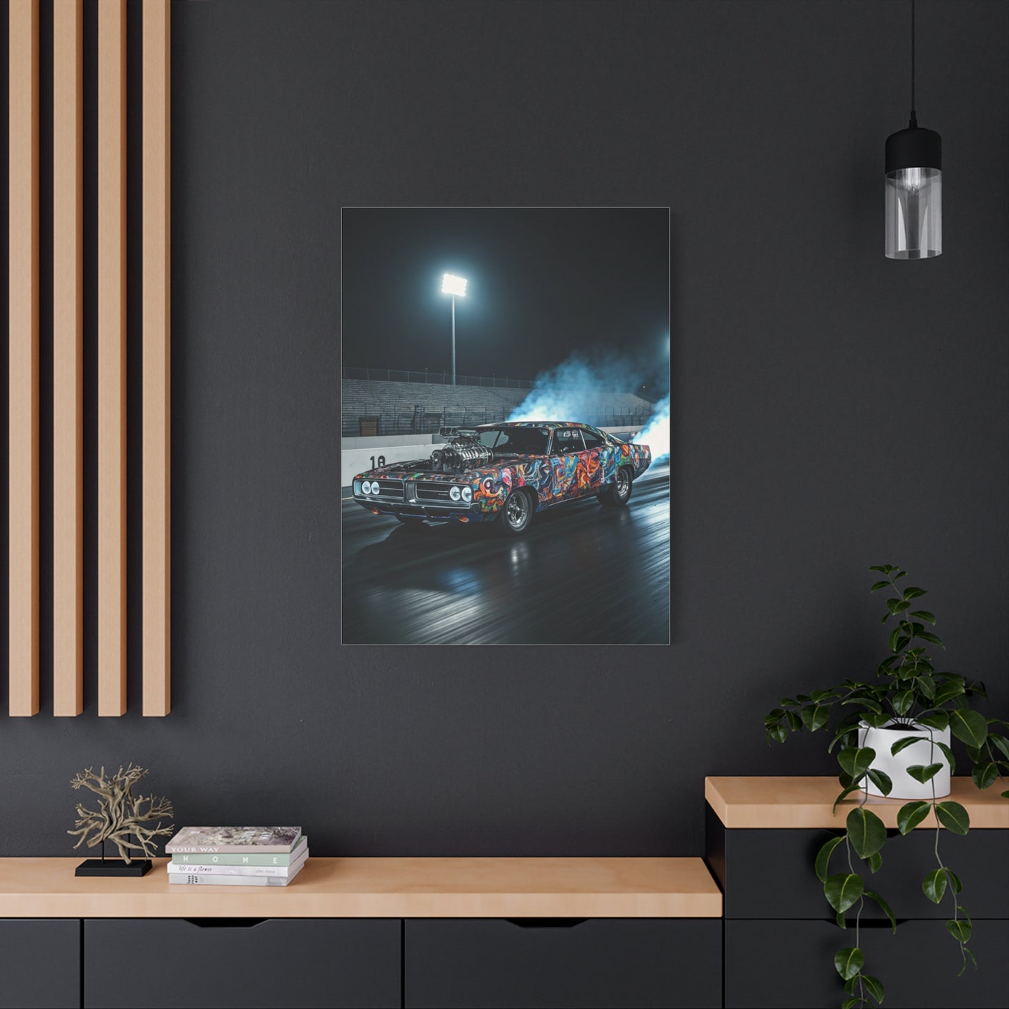 1970 Dodge Charger R/T Supercharged Night Drag Assault Wall Art & Canvas Prints