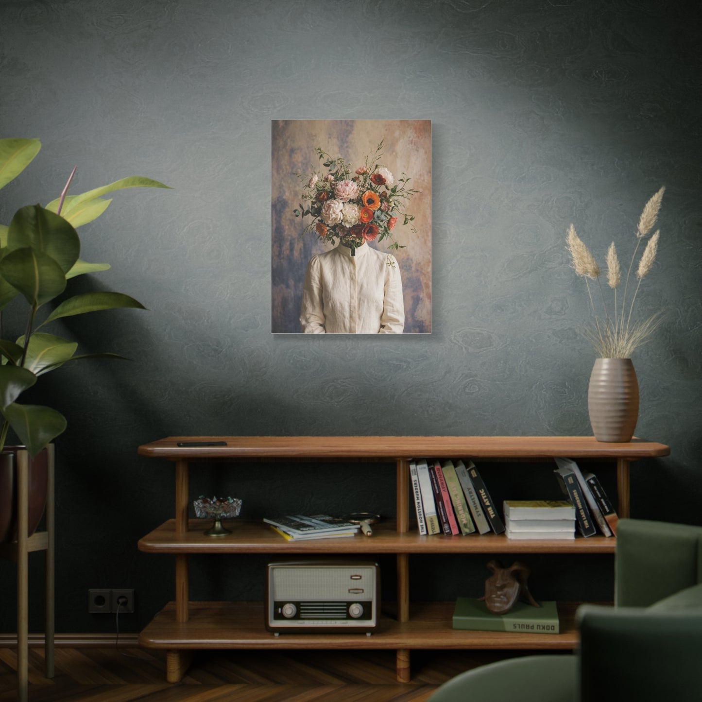Surreal Botanical Head Portrait Wall Art & Canvas Print