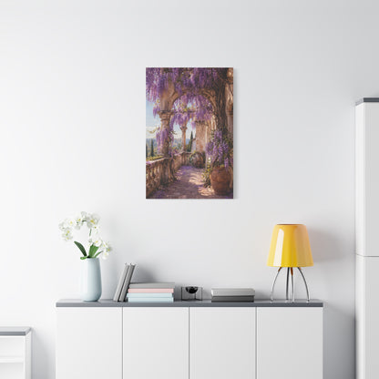 Wisteria Stone Terrace Garden Wall Art & Canvas Print