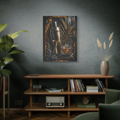 Industrial Cocktail Metal Relief Wall Art & Canvas Print