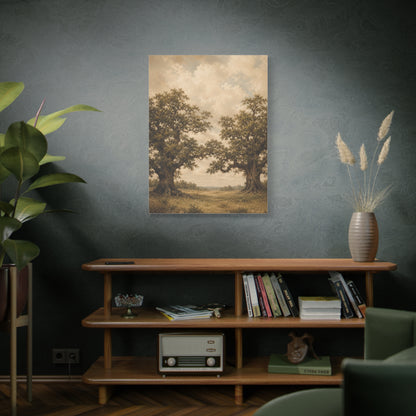 Twin Oak Harmony Landscape Trees Wall Art & Canvas Print