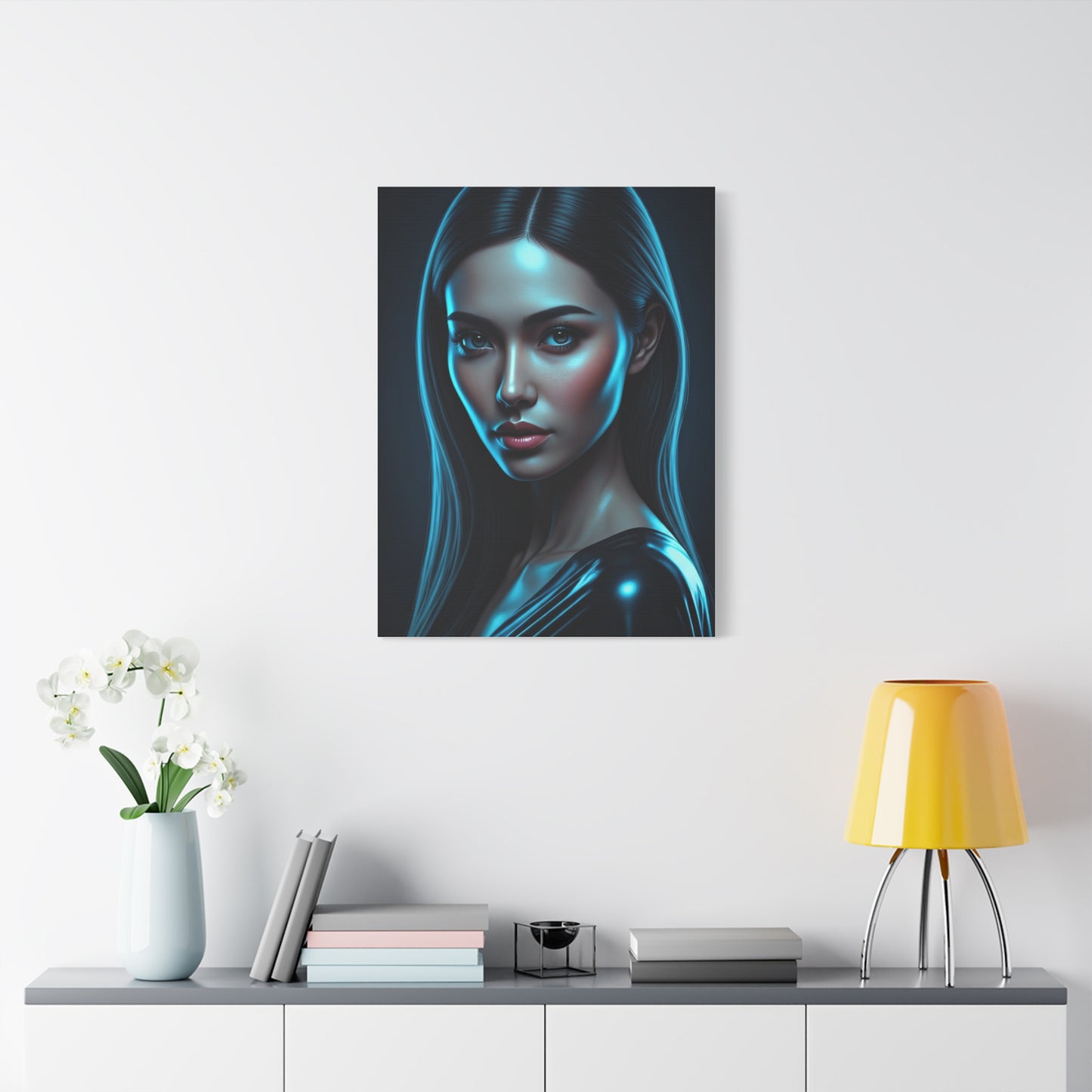Midnight Blue Gaze Portrait Wall Art & Canvas Prints