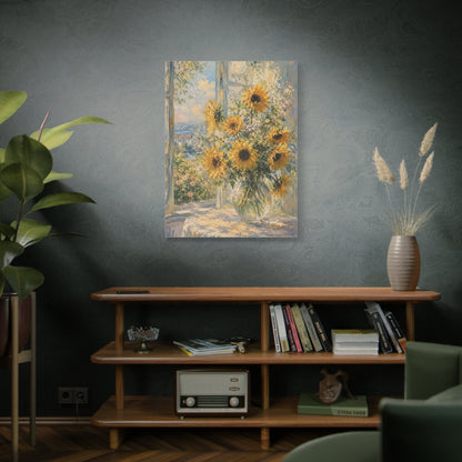 Sunlit Window Sunflower Still Life Wall Art & Canvas Print