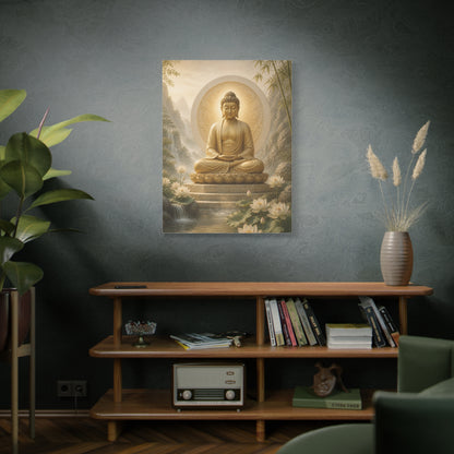 Golden Buddha Meditation Wall Art & Canvas Print
