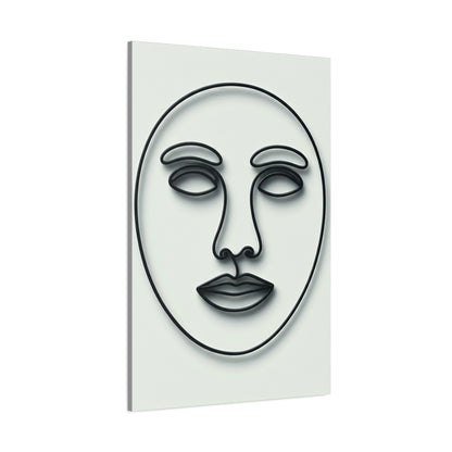 Calm Contour Abstract Face Wall Art & Canvas Print