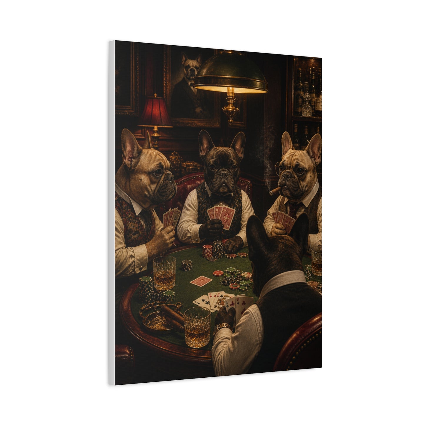 French Bulldog Poker Club Wall Art & Canvas Print