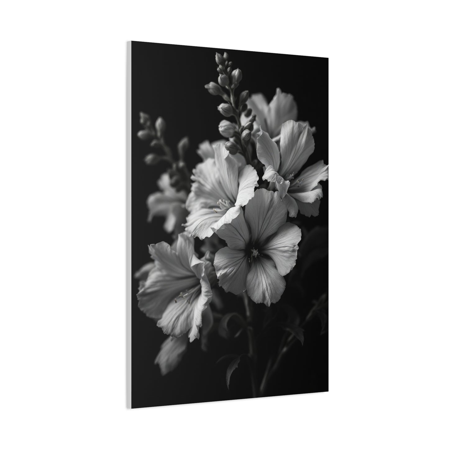 Classic Wildflower Cluster in Monochrome Wall Art & Canvas Prints