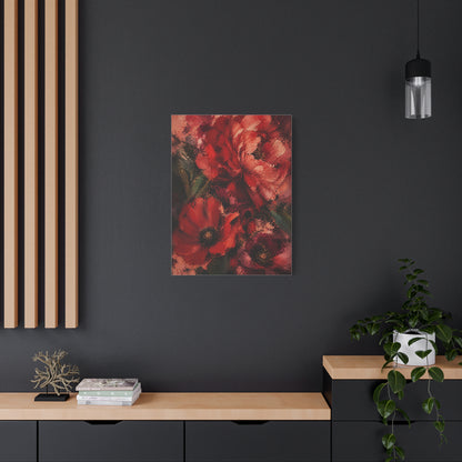 Red Impressionist Floral Composition Wall Art & Canvas Print
