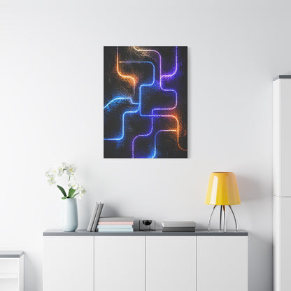 Neon Innovation Circuit Flow Wall Art & Canvas Print