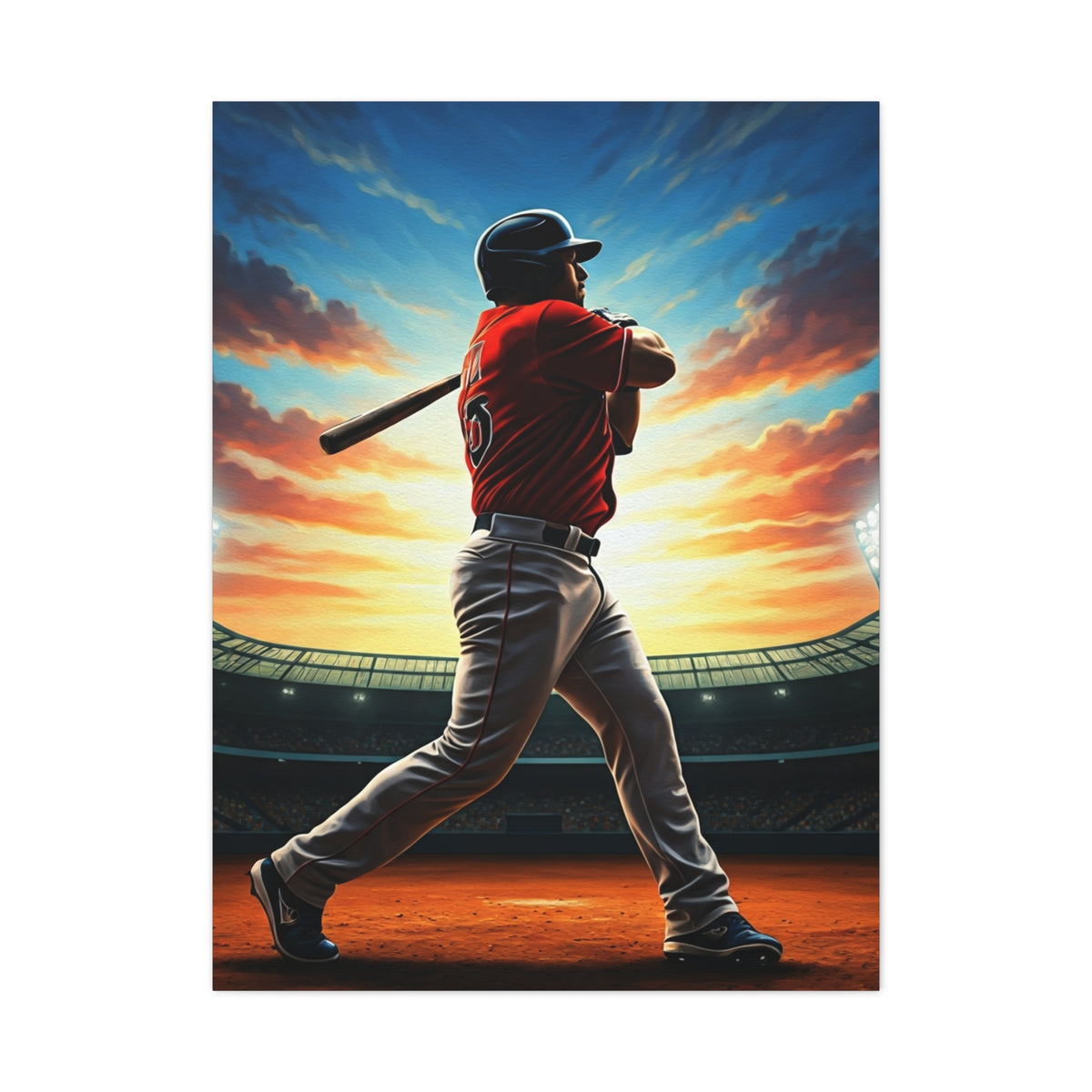 Batter Victory Sunset Stadium Swing Wall Art & Canvas Prints
