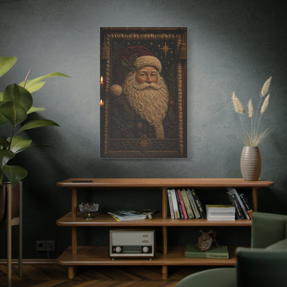 Handcrafted Textile Santa Tapestry Wall Art & Canvas Print