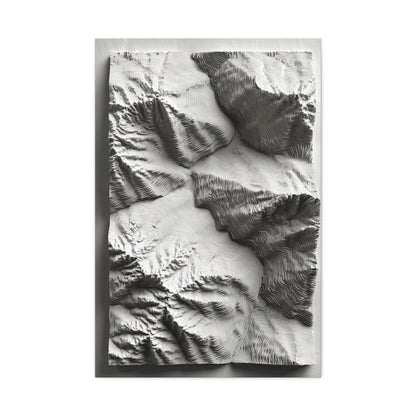 Sculpted Topographic Relief Wall Art & Canvas Print