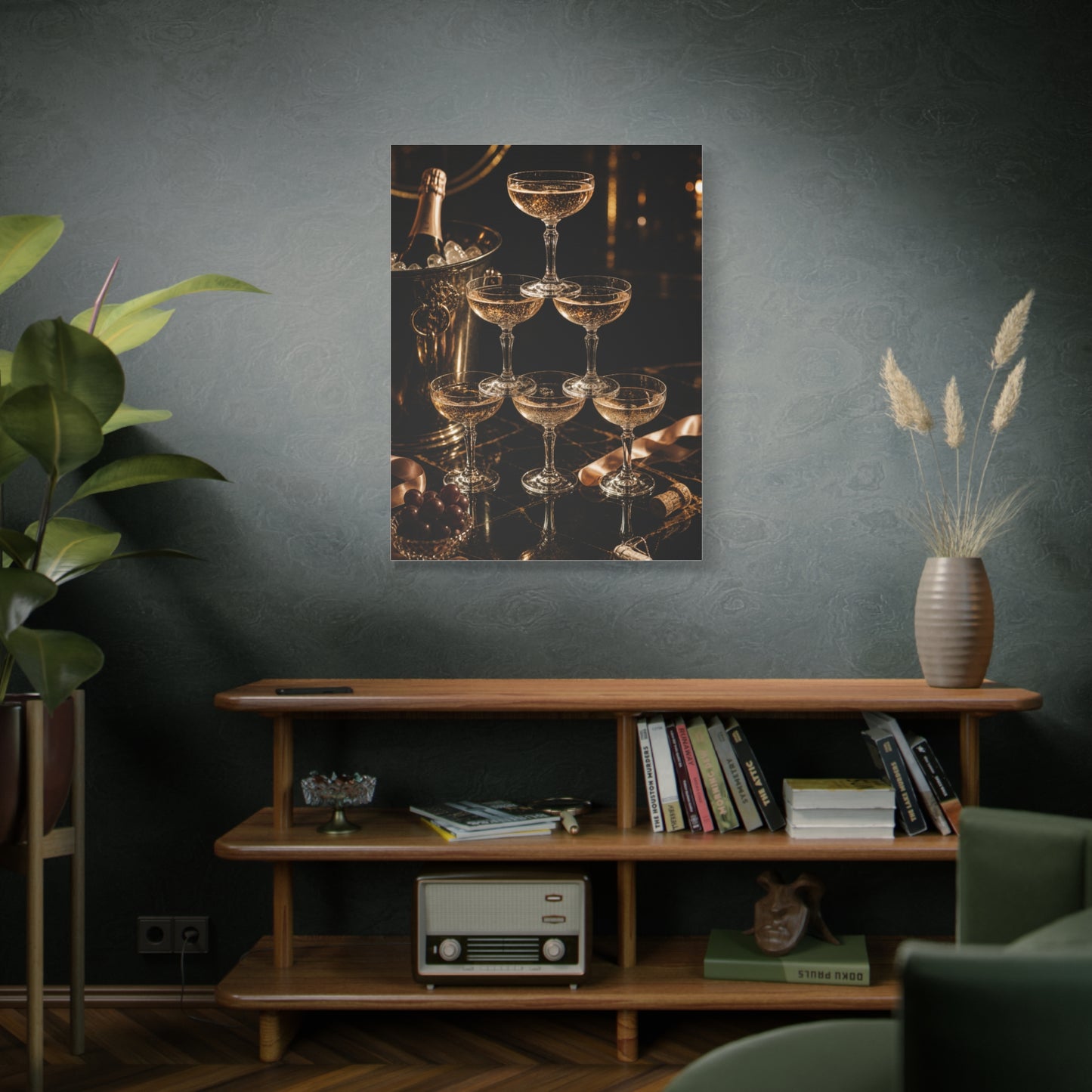 Champagne Coupe Tower Celebration Wall Art & Canvas Print