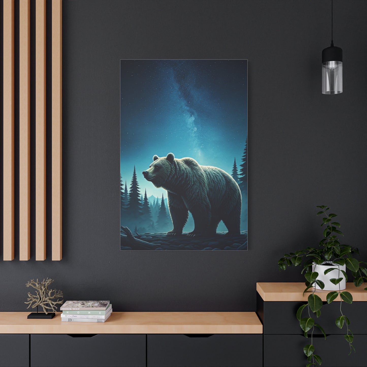 Midnight Wilderness Bear Under the Stars Wall Art & Canvas Prints