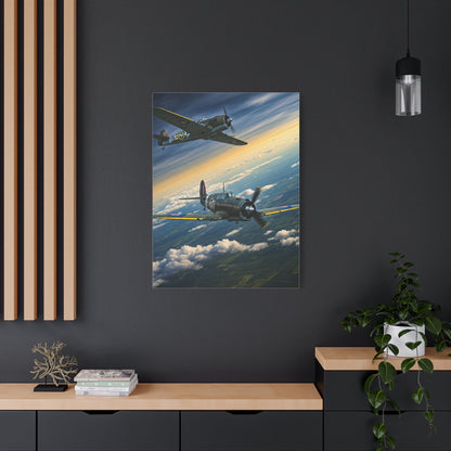 Vintage Warplanes Above the Clouds Wall Art & Canvas Prints