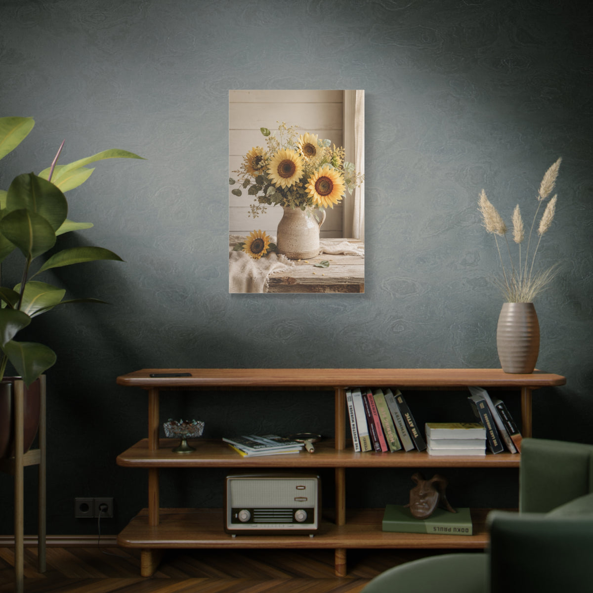 Soft Farmhouse Sunflower Bouquet Wall Art & Canvas Print