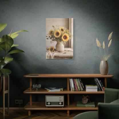 Soft Farmhouse Sunflower Bouquet Wall Art & Canvas Print
