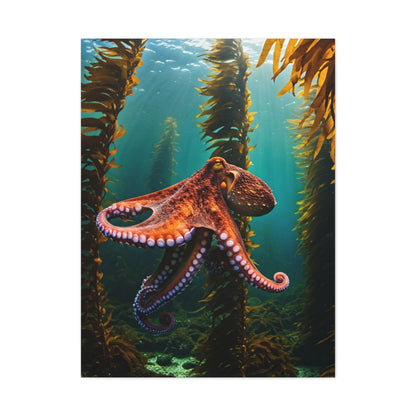 Octopus in Kelp Forest Wall Art & Canvas Prints