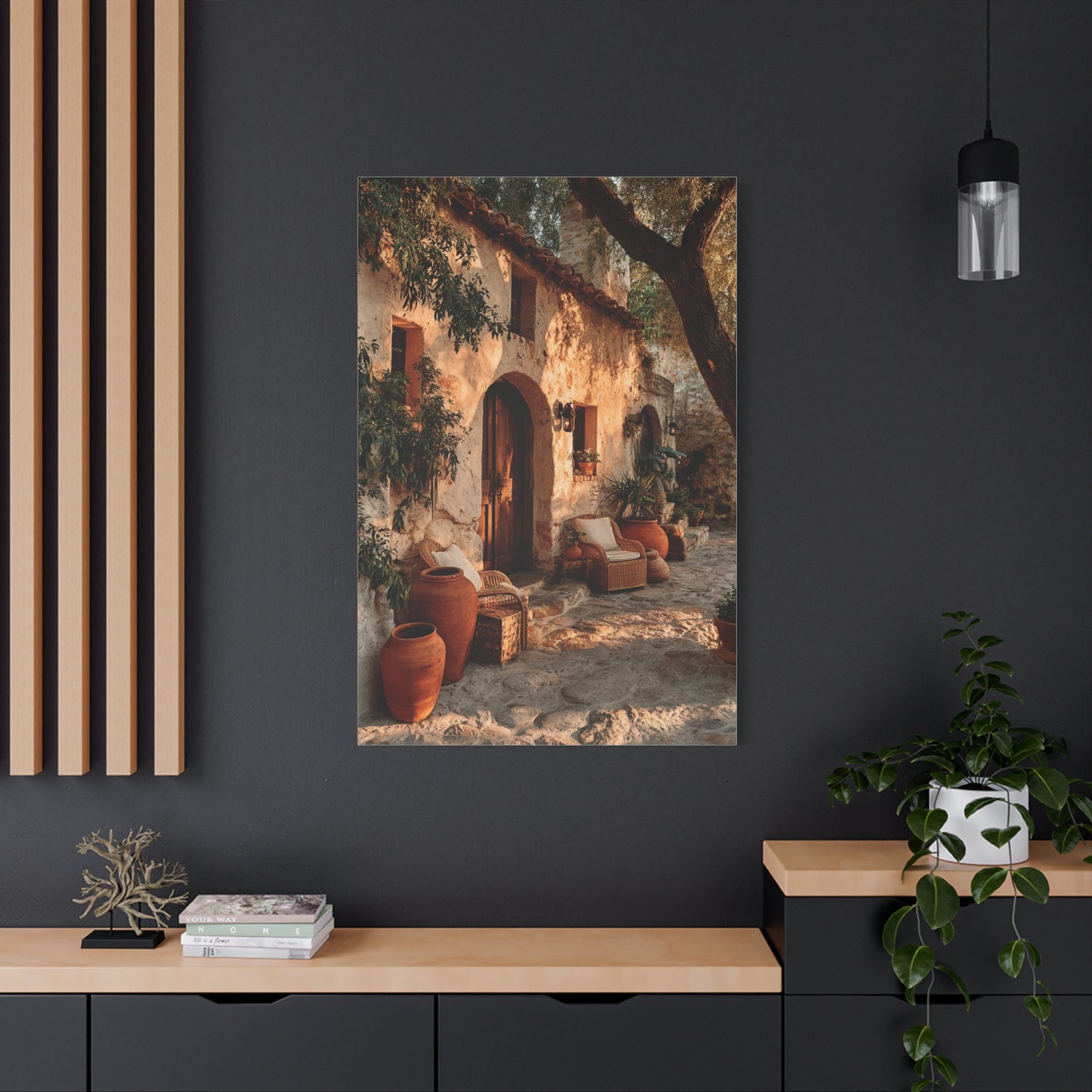 Mediterranean Farmhouse Courtyard Wall Art & Canvas Print