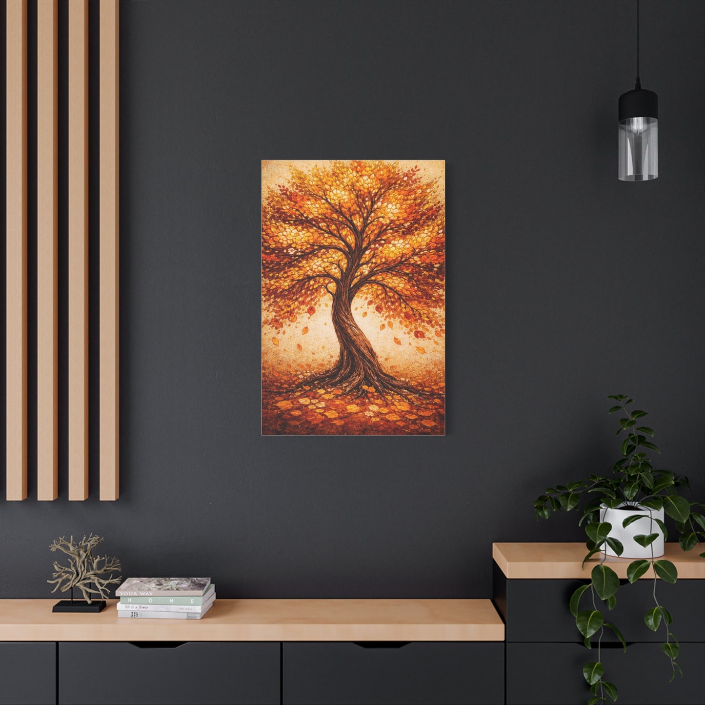 Golden Autumn Tree Radiance Wall Art & Canvas Print