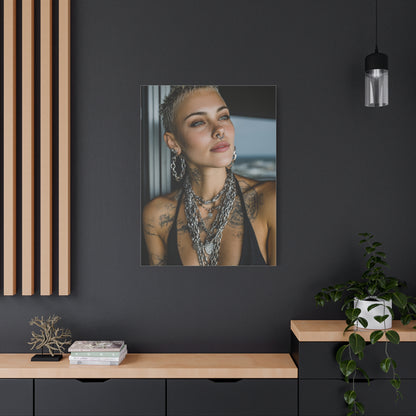 Tattooed Woman Urban Editorial Portrait Wall Art & Canvas Print