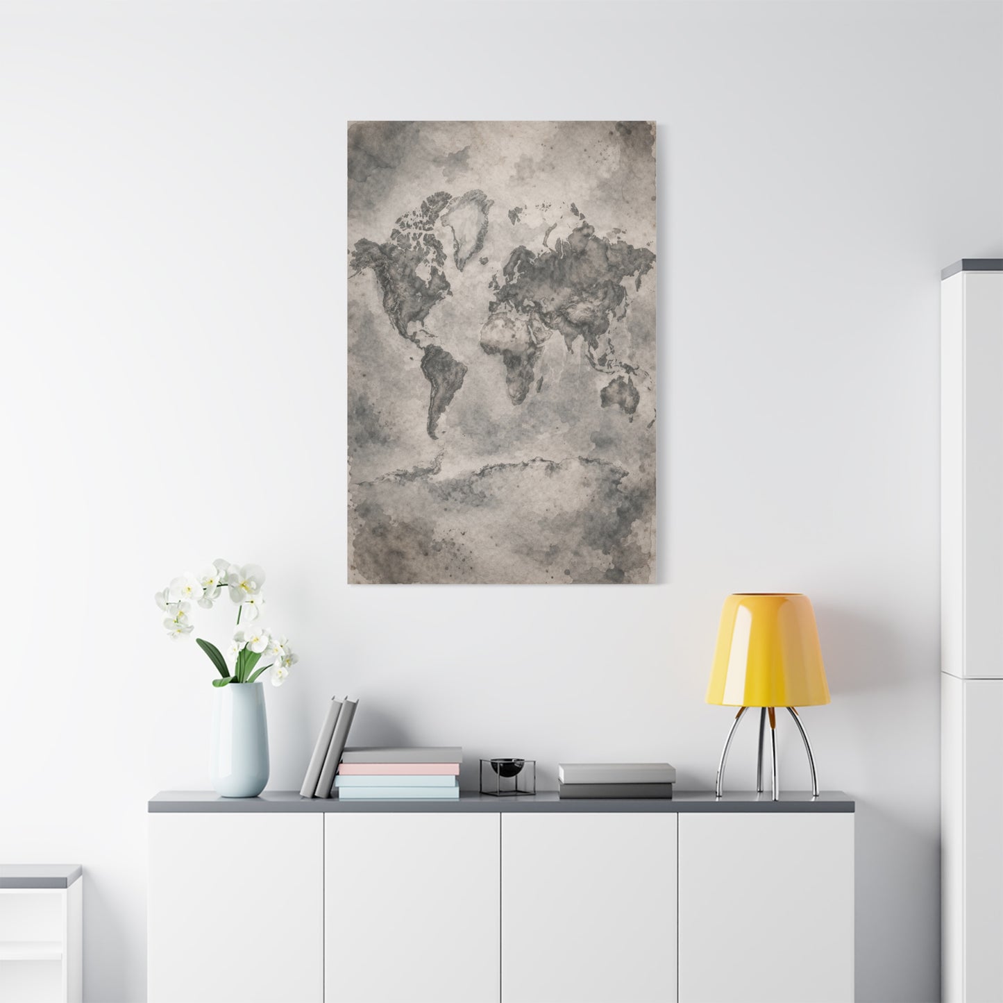 Vintage World Map Wash Wall Art & Canvas Print