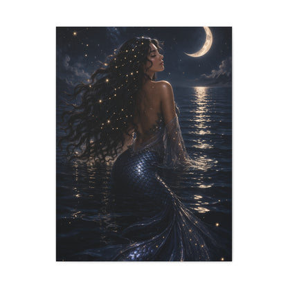 Celestial Moonlight Mermaid Dream Wall Art & Canvas Print