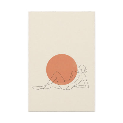 Reclining Line Figure Sun Composition Wall Art & Canvas Print
