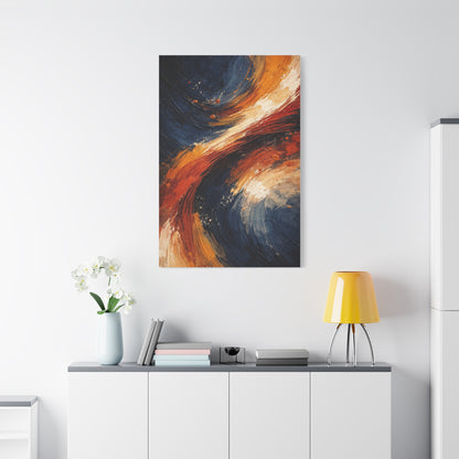 Navy and Terracotta Motion Abstract Wall Art & Canvas Print