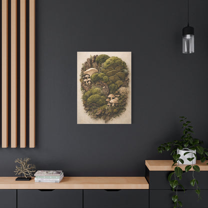 Preserved Moss & Fungi Woodland Collage Wall Art & Canvas Print