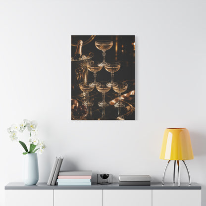 Champagne Coupe Tower Celebration Wall Art & Canvas Print