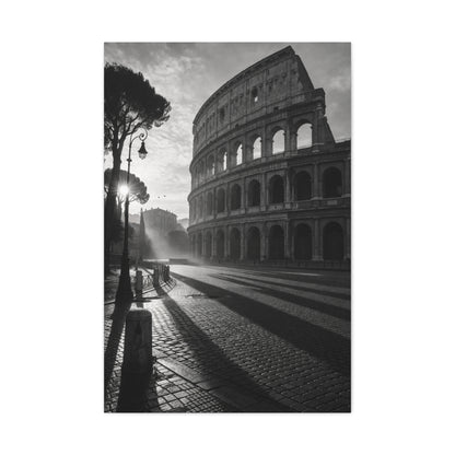 Colosseum Morning Light Monochrome Wall Art & Canvas Print