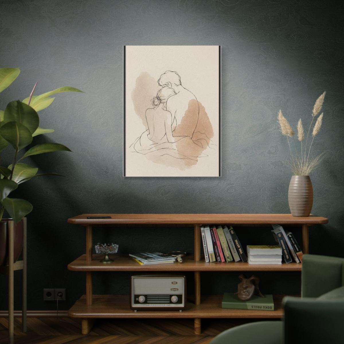 Delicate Sketch Couple Quiet Intimacy Wall Art & Canvas Print