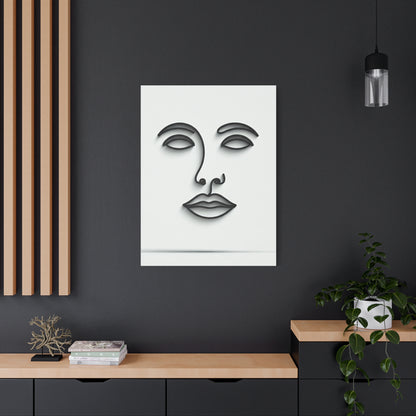 Silent Lines Minimal Face Wall Art & Canvas Print