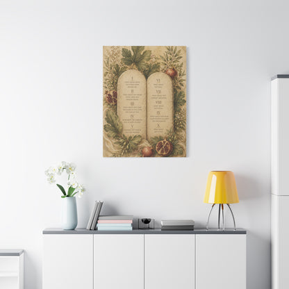 Ten Commandments Botanical Scripture Wall Art & Canvas Print