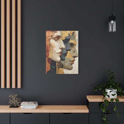 Multi Profile Textured Faces Composition Wall Art & Canvas Print