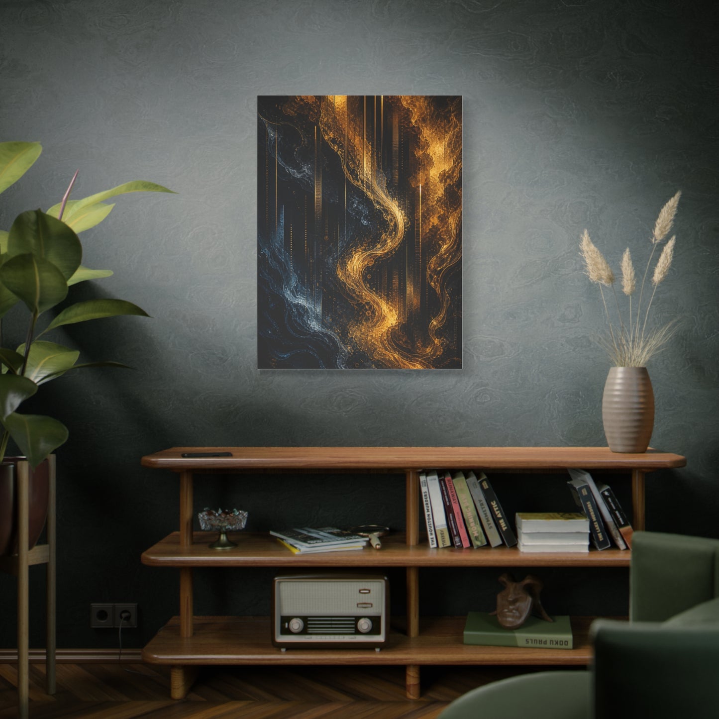 Liquid Gold Abstract Bar Atmosphere Wall Art & Canvas Print