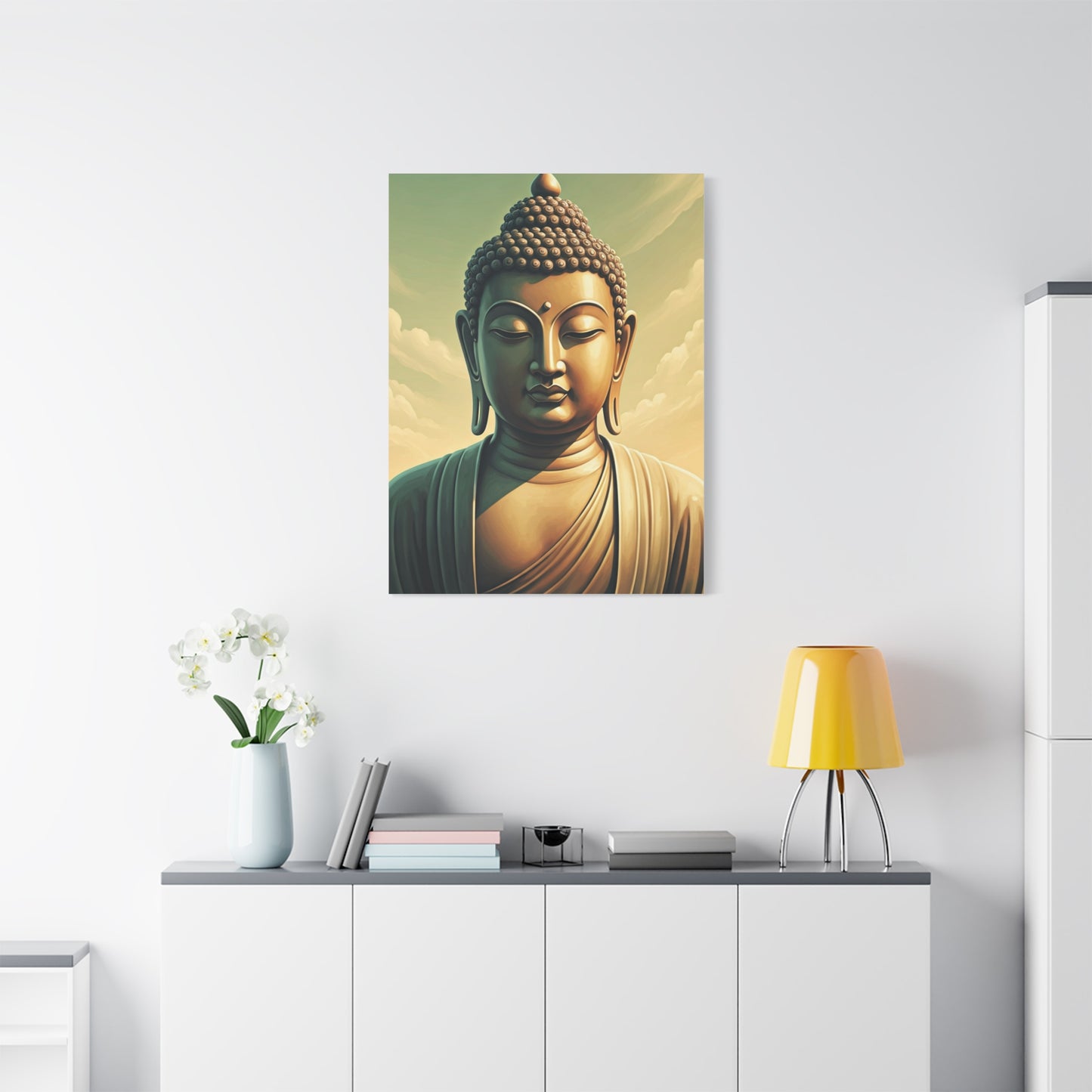 Peaceful Enlightenment Buddha Portrait Wall Art & Canvas Prints