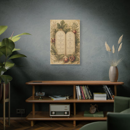 Ten Commandments Botanical Scripture Wall Art & Canvas Print