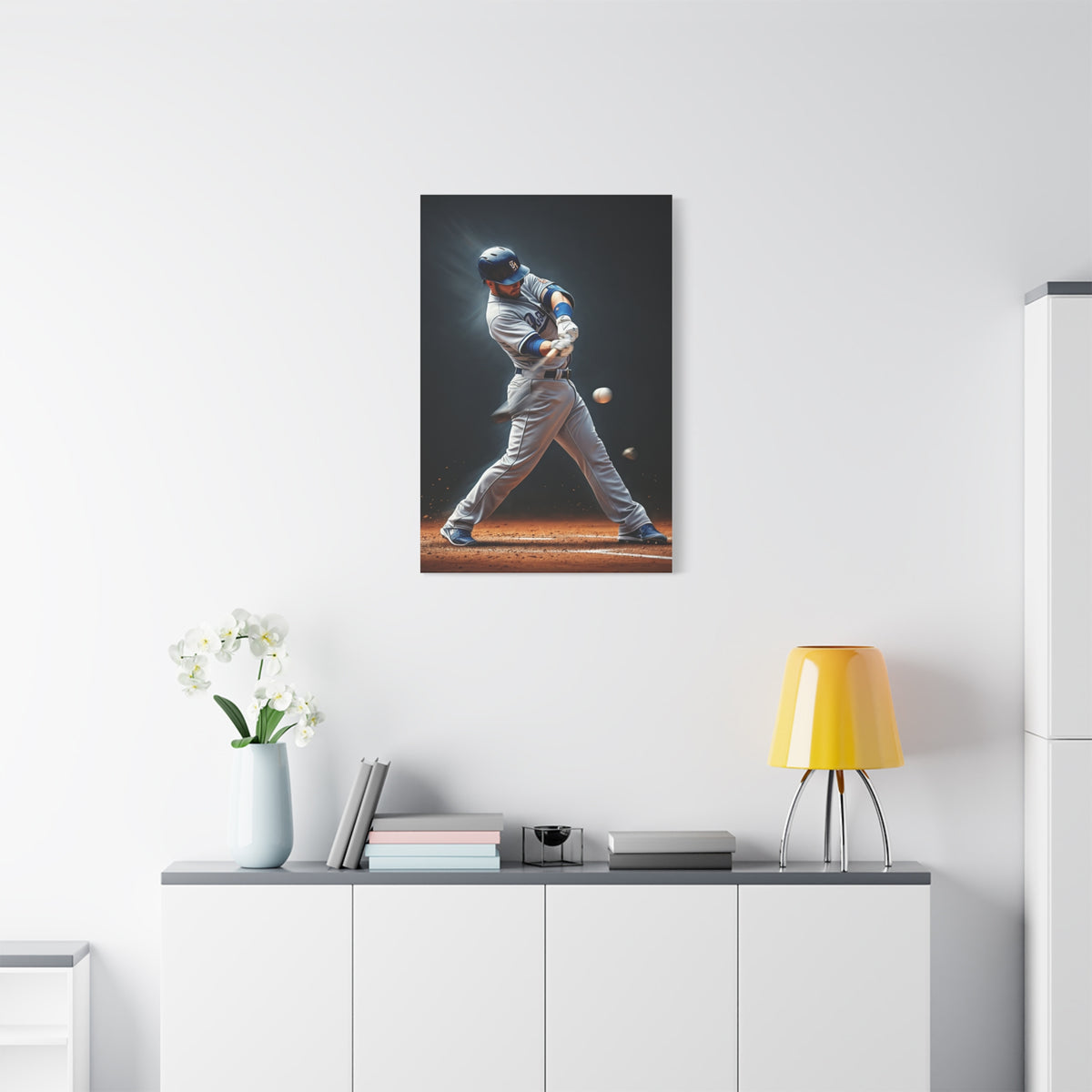 Baseball Impact Swing Close Action Wall Art & Canvas Prints